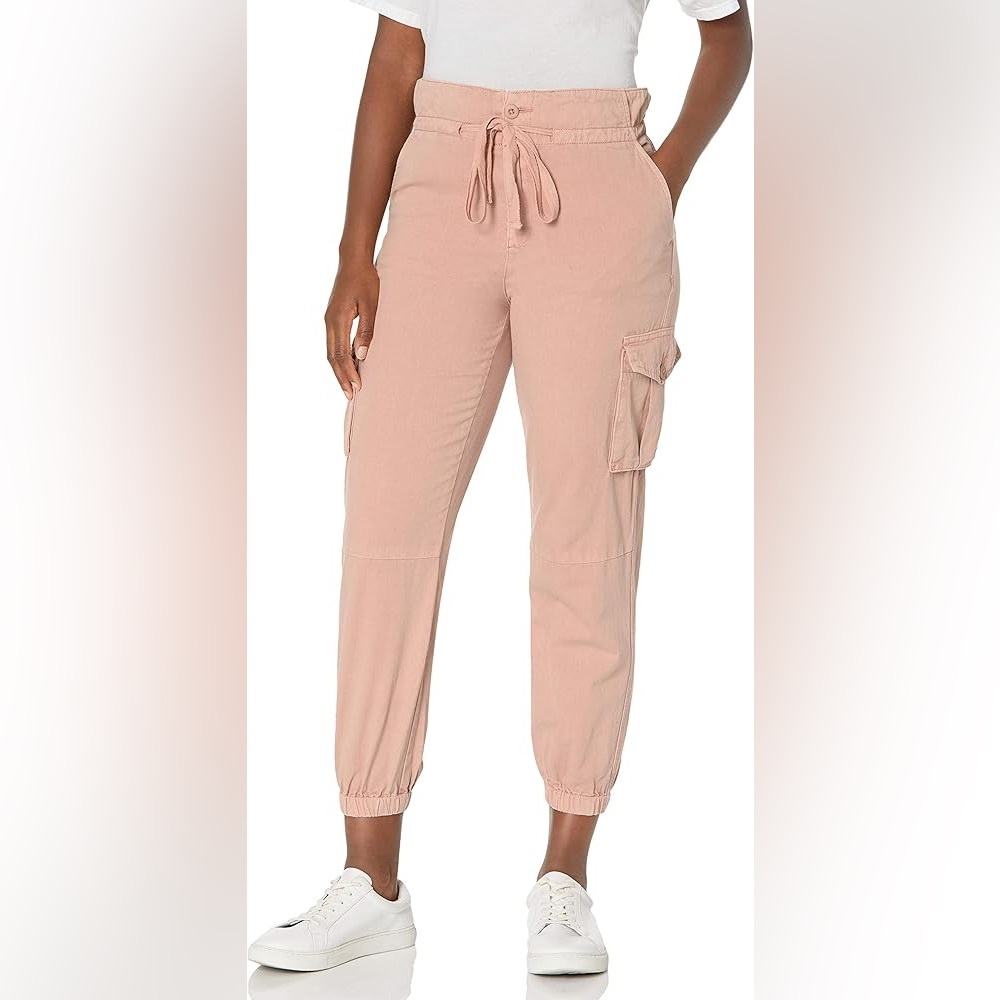 NWT [BLANKNYC] Womens Paper Bag Cargo Casual Pants Joggers, Pink, Size 27